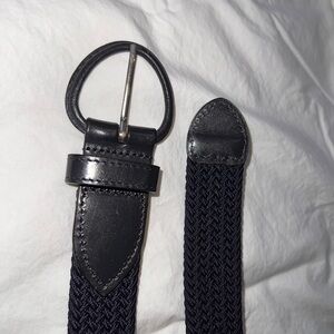 Black leather woven belt size 32.